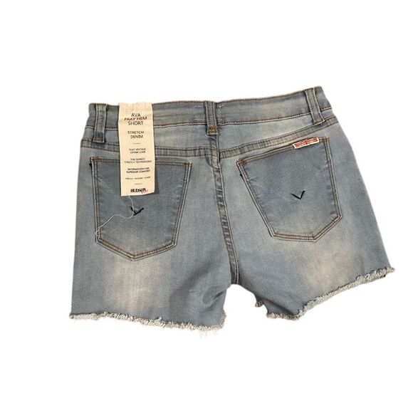 Hudson Kids Light Wash Denim Shorts Ava Stretch Frayed Hem Summer Casual Size 14 - Picture 3 of 5